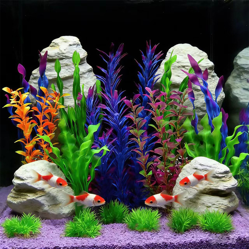 Aquarium Fish Home - 7Piece Micro Decoration Ornaments Artificial Seaweed