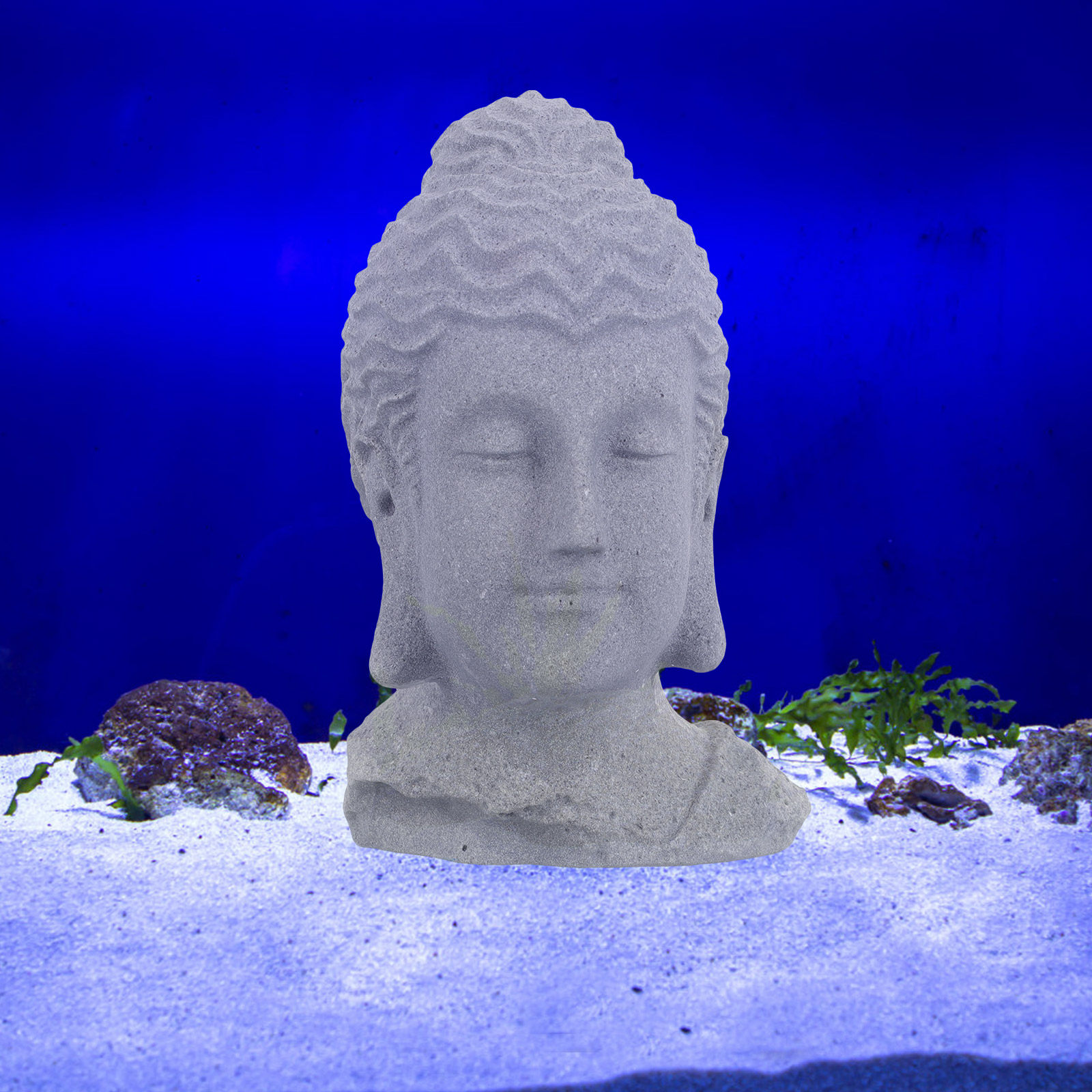 Aquarium Fish Home - Buddha Head Statue Meditating Lifelike Fish