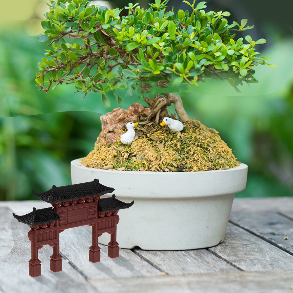 Aquarium Fish And Supplies - 2Pcs Mini Chinese Memorial Gate Home