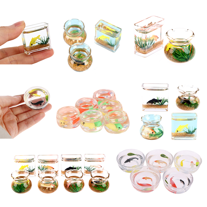 1/12 Lovely Dollhouse Miniatur - Aquarium Fish Home ulasan dan harga