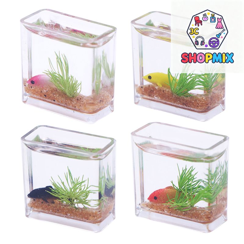 1Pc 1:12 Dollhouse Miniature F - Aquarium Fish Home ulasan dan harga