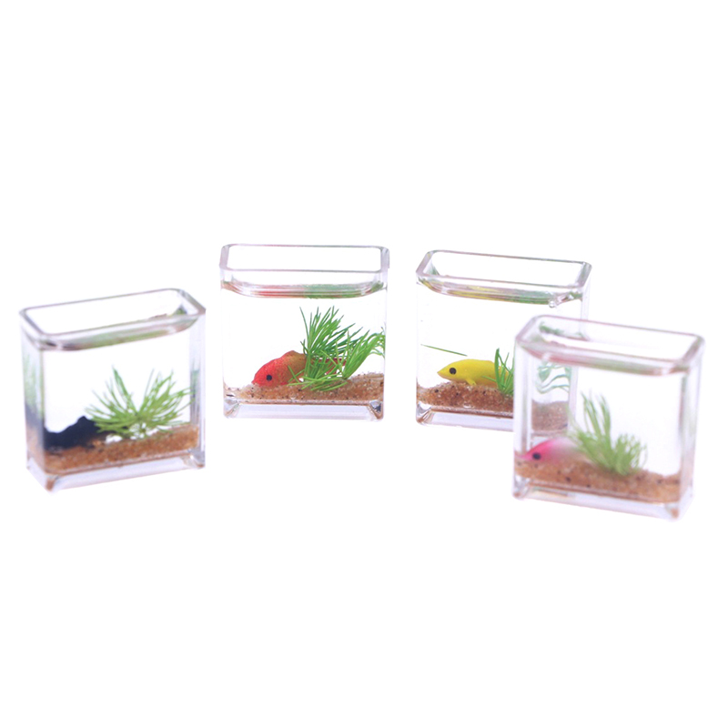 1Pc 1:12 Dollhouse Miniature F - Aquarium Fish Home ulasan dan harga