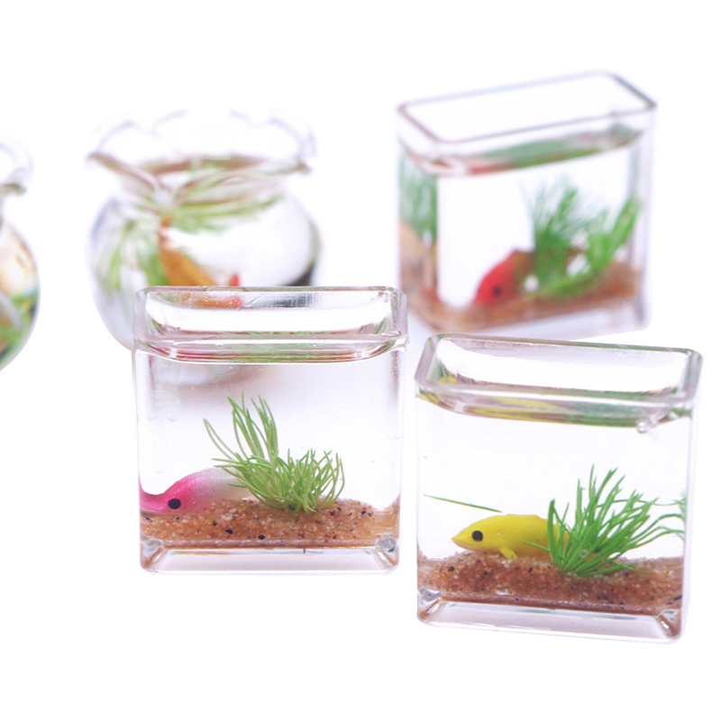 1Pc 1:12 Dollhouse Miniature F - Aquarium Fish Home ulasan dan harga