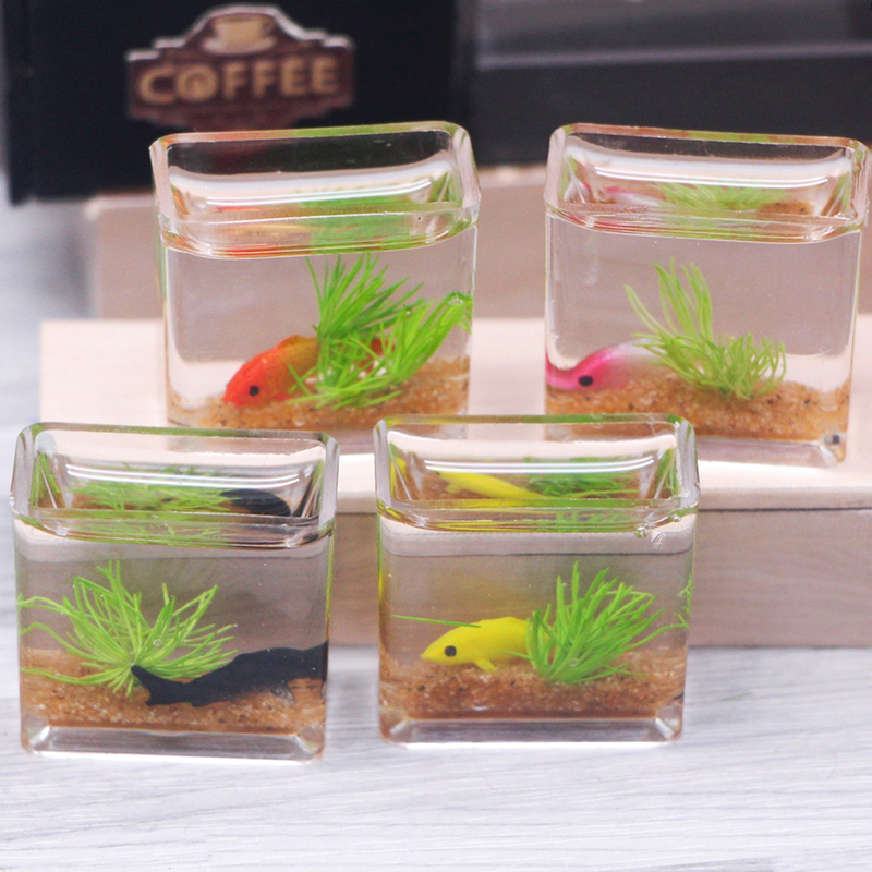 1Pc 1:12 Dollhouse Miniature F - Aquarium Fish Home ulasan dan harga