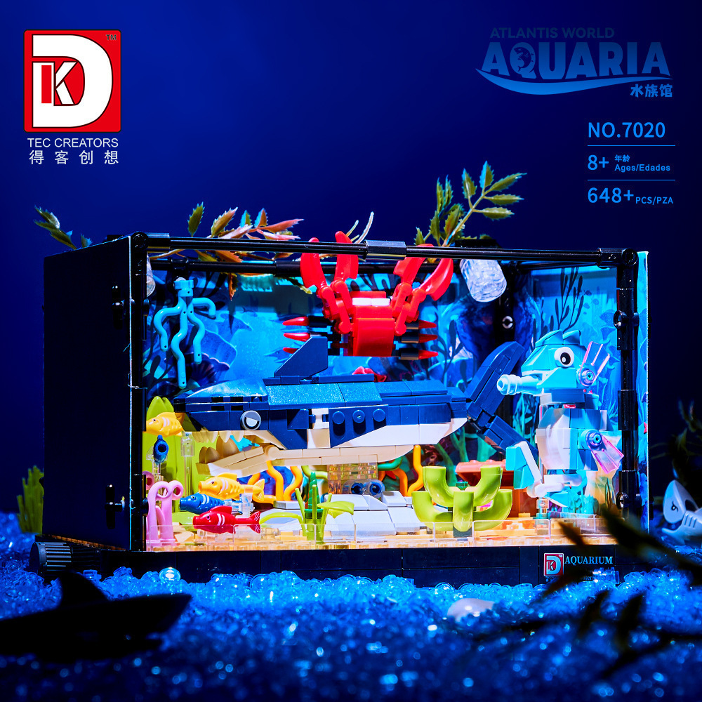 648PCS Shark Ecosystem Tank Bu - Aquarium Fish Lego ulasan dan harga