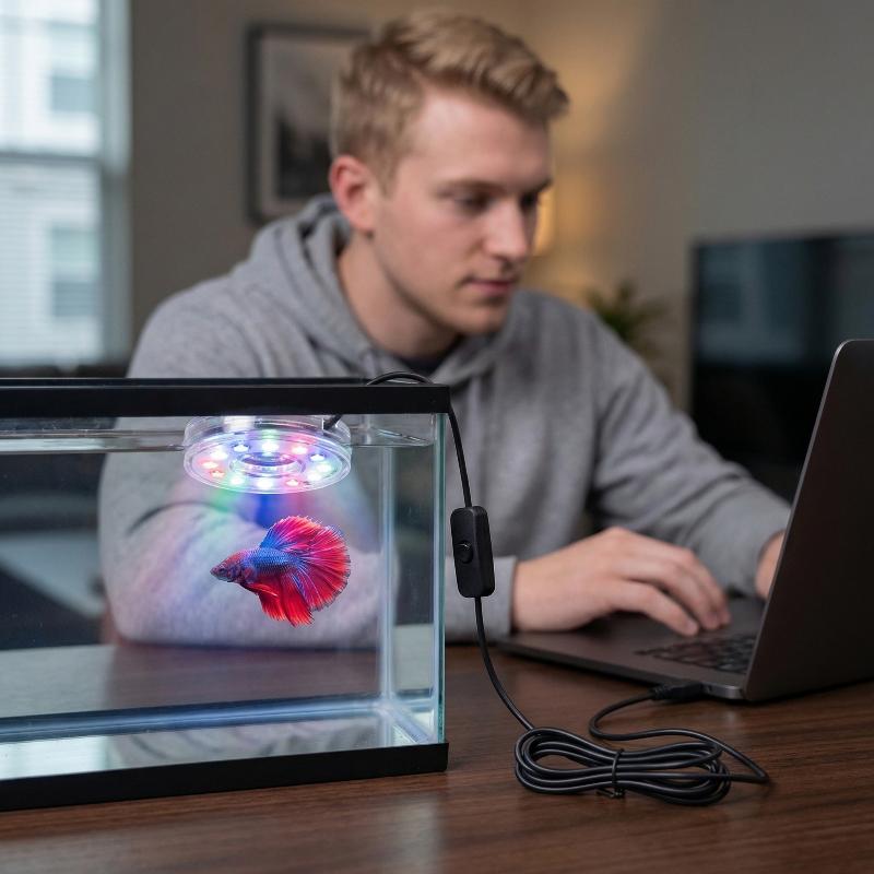 USB LED Fish Tank Light Multi  - Aquarium Fish Lego ulasan dan harga