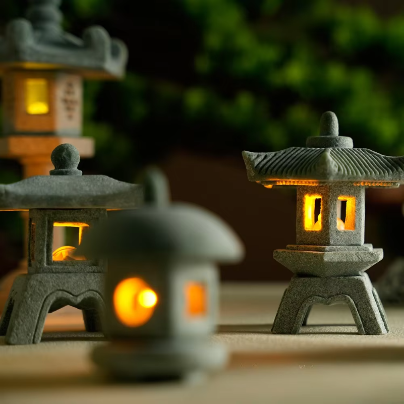 Mini Pagoda Lantern Light Gard - Aquarium Fish Home ulasan dan harga