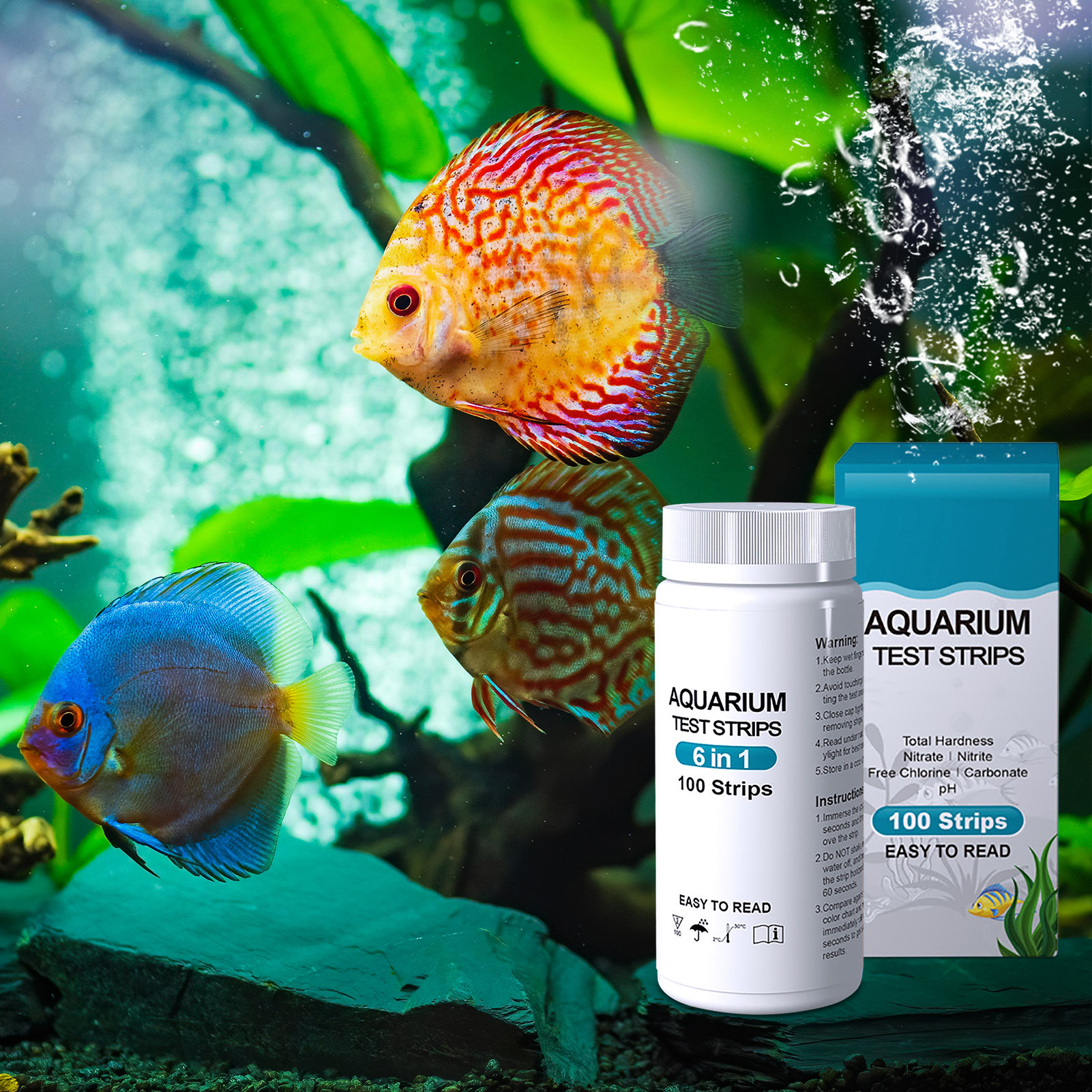 100pcs 6-in-1 Water Quality Te - Aquarium Fish Quality ulasan dan harga