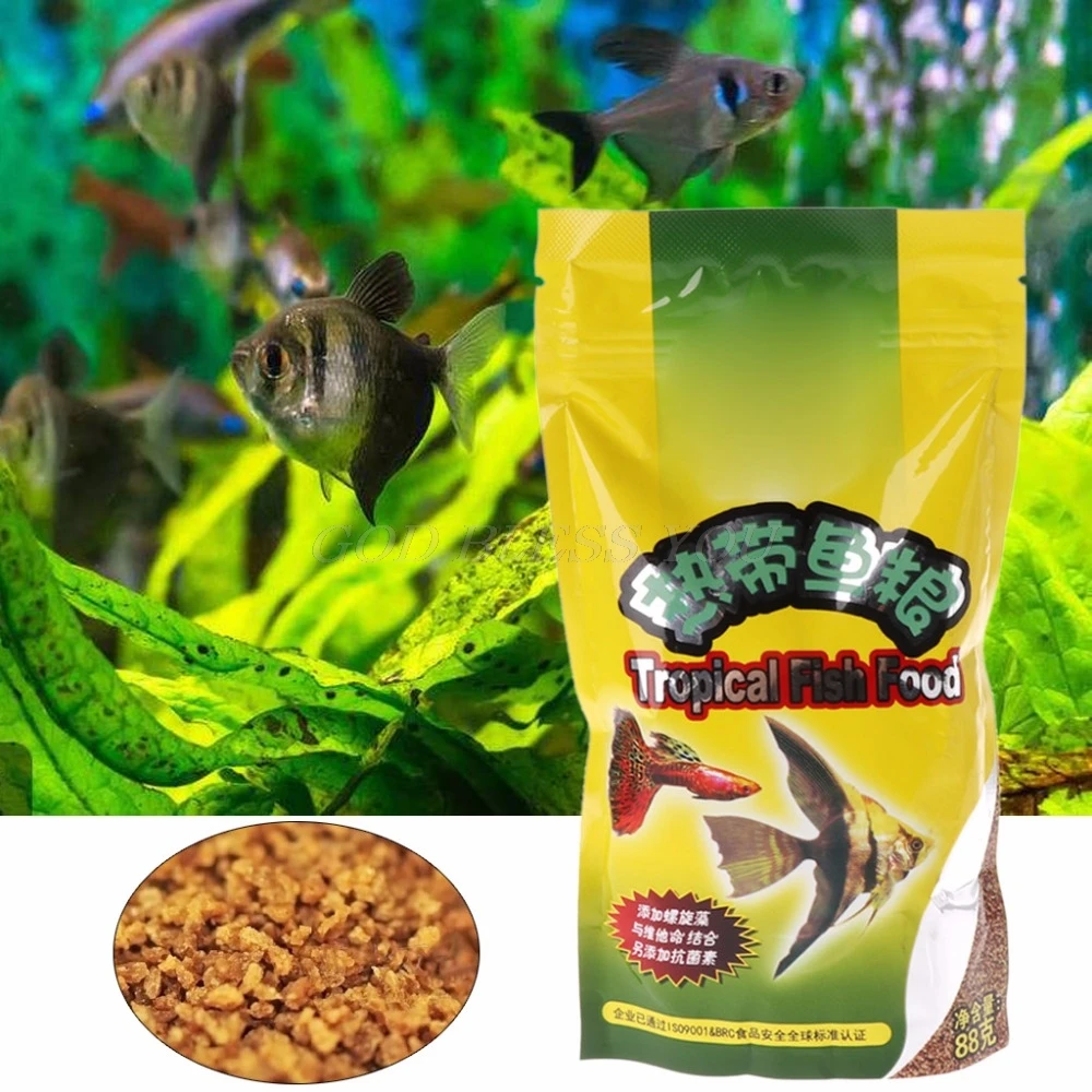 Aquarium Tank Tropical Fish Fo - Fish Food Flake ulasan dan harga