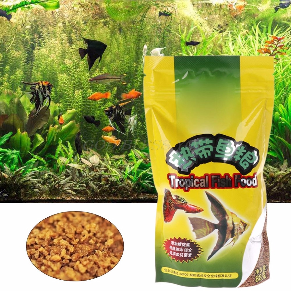 1/2pcs Aquarium Tank Tropical  - Fish Food Flake ulasan dan harga